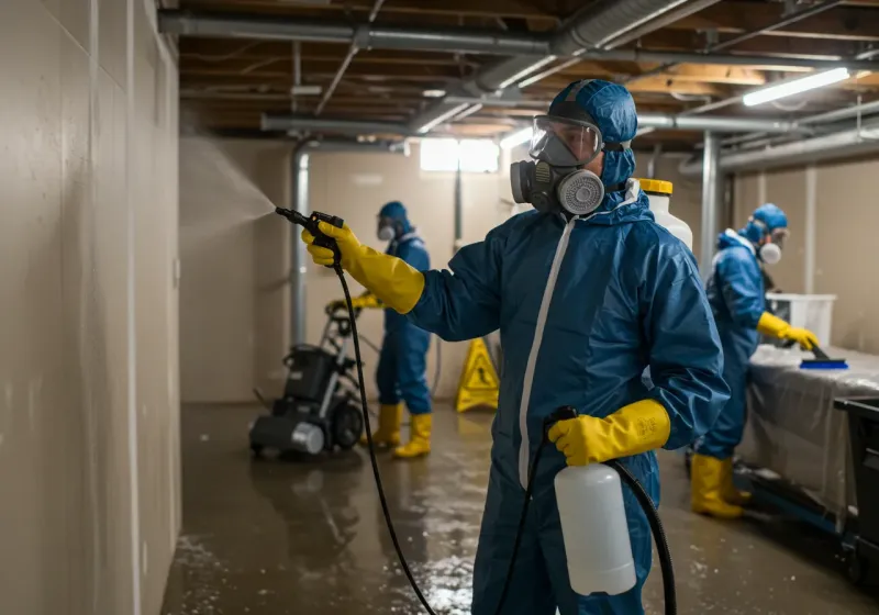 Basement Sanitization and Antimicrobial Treatment process in Rogers, TX