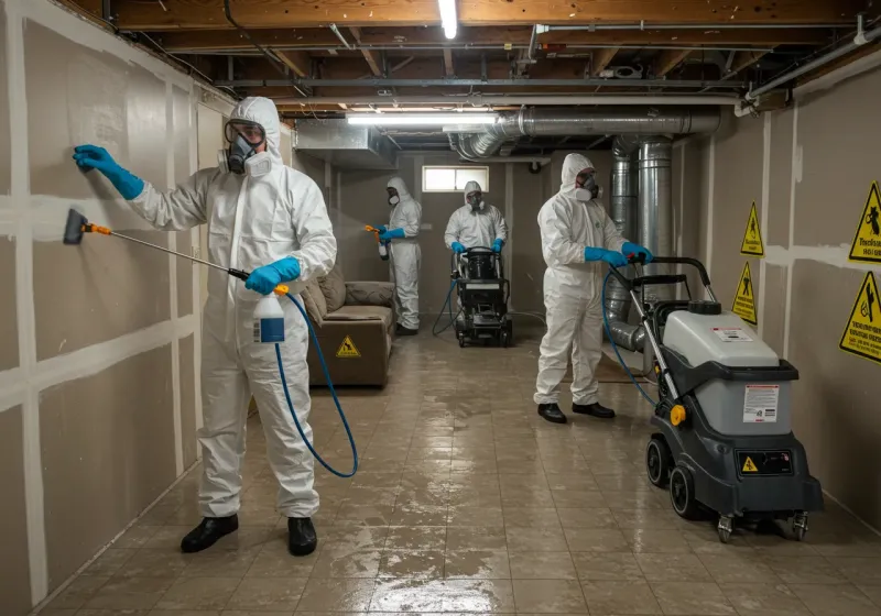Basement Moisture Removal and Structural Drying process in Rogers, TX